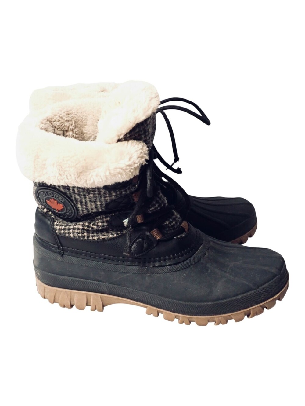 Storm by Cougar Boots Womens 9 Faux Fur Insulated Winter Snow Lace Up Lug Sole